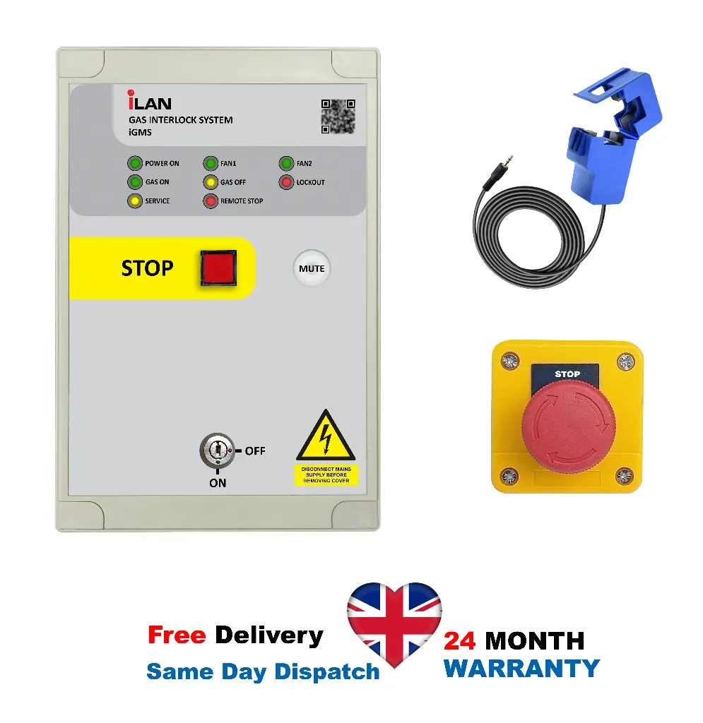 iLAN iGMS Gas Interlock System Kit with Built-in & External Fan Current Clamp Sensors